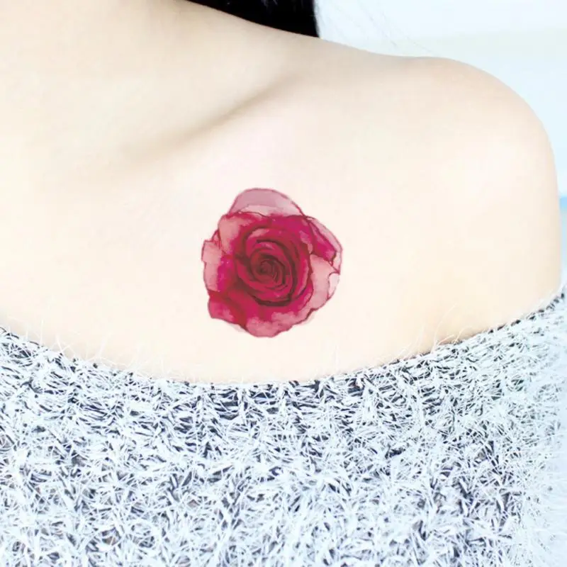 Fashion Colorful Tattoo Waterproof Stickers Beautiful Flowers Women New Temporary Black Sticker Body | Красота и здоровье