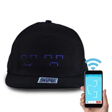 Convenient Fashion LED Cap Phone Bluetooth APP Controlled Display Words Hat For Party Club