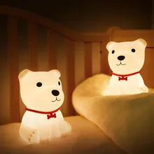 

Silicone Night Lamp USB Charging Little Cute Dog Night Light for Children Sleeping Power Switch Button Luminarias Decorativas A