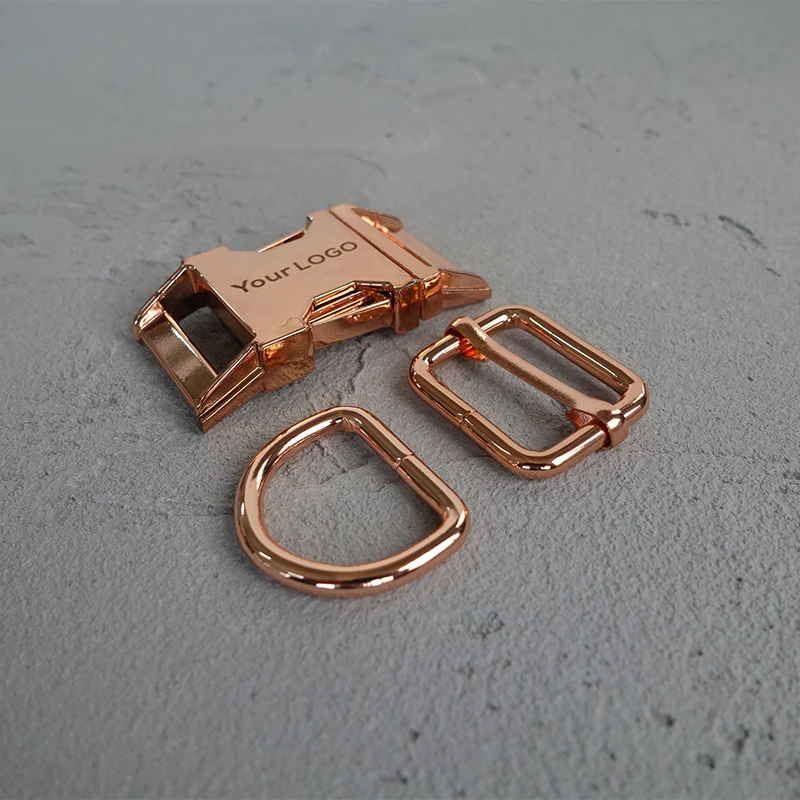 Rose Gold 10 компл./лот(металлическая пряжка+ настроить пряжку+ кольцо в виде буквы D/комплект) 15 мм 20 мм 25 мм-30 мм лазерная гравировка услуги по индивидуальному заказу 4 цвета - Цвет: Rose Gold