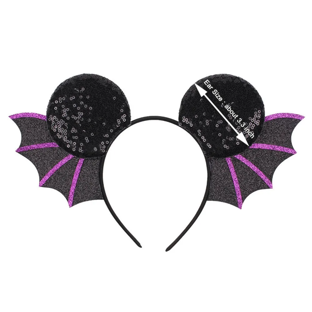 10 шт./лот DIY Крылья летучей мыши Hallowen обруч для волос Блестящий дьявол головные уборы аксессуары для волос для девочек детский бант для волос