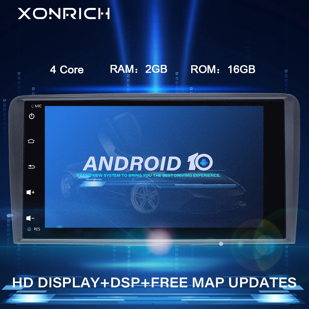 Автомобильный мультимедийный плеер 2 Гб IPS DSP 2din Android 10 головное устройство для Audi