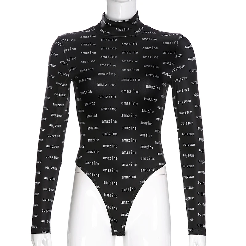 Darlingaga Autumn Winter Turtleneck Bodysuit Women Long Sleeve Body Bodycon Jumpsuit Fashion Letter Bodysuits Streetwear Rompers Darlingaga Autumn Winter Turtleneck Bodysuit Women Long Sleeve Body Bodycon Jumpsuit Fashion Letter Bodysuits Streetwear Rompers