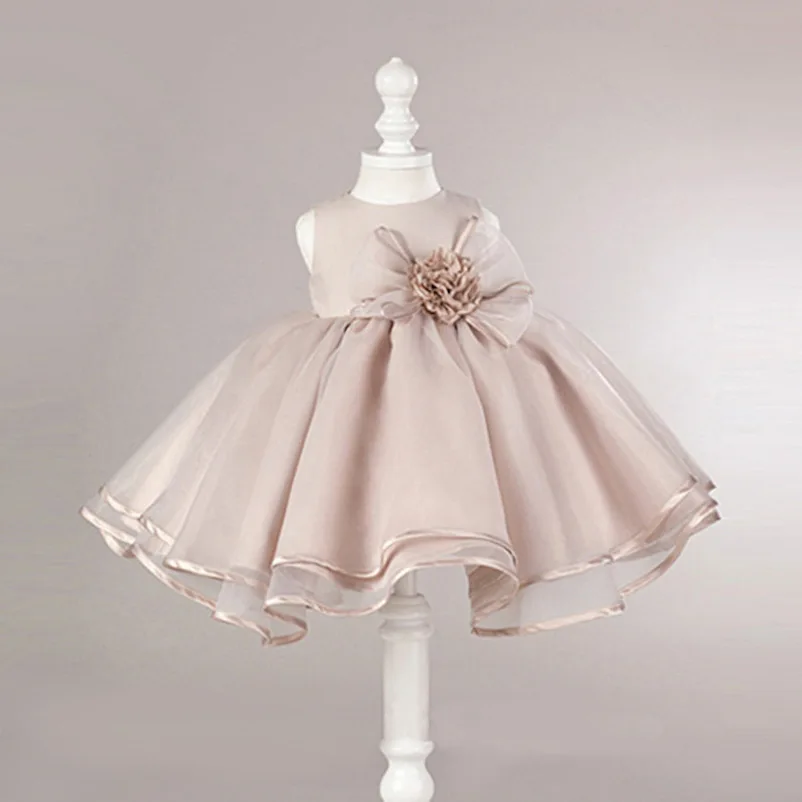 

Girls Sleeveless Tutu Dress Big Bow Flower Girl Performance Dress Princess Dress