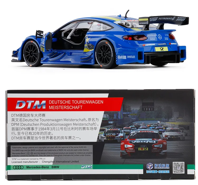 1:32 C63 DTM Спортивный Автомобиль Моделирование игрушка модель машины из сплава оттяните обратно детские игрушки подлинные лицензионные коллекции подарок внедорожный автомобиль