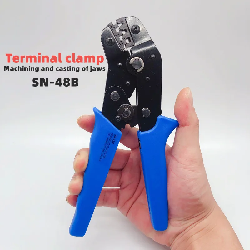 En venta Mini herramienta de crimpado de terminal TAB2.8, herramienta de crimpado de terminal europeo SN-28B/48B, 0,3-1,0mm, 0,5-2,5mm, medidor cuadrado Erb1embDWzy