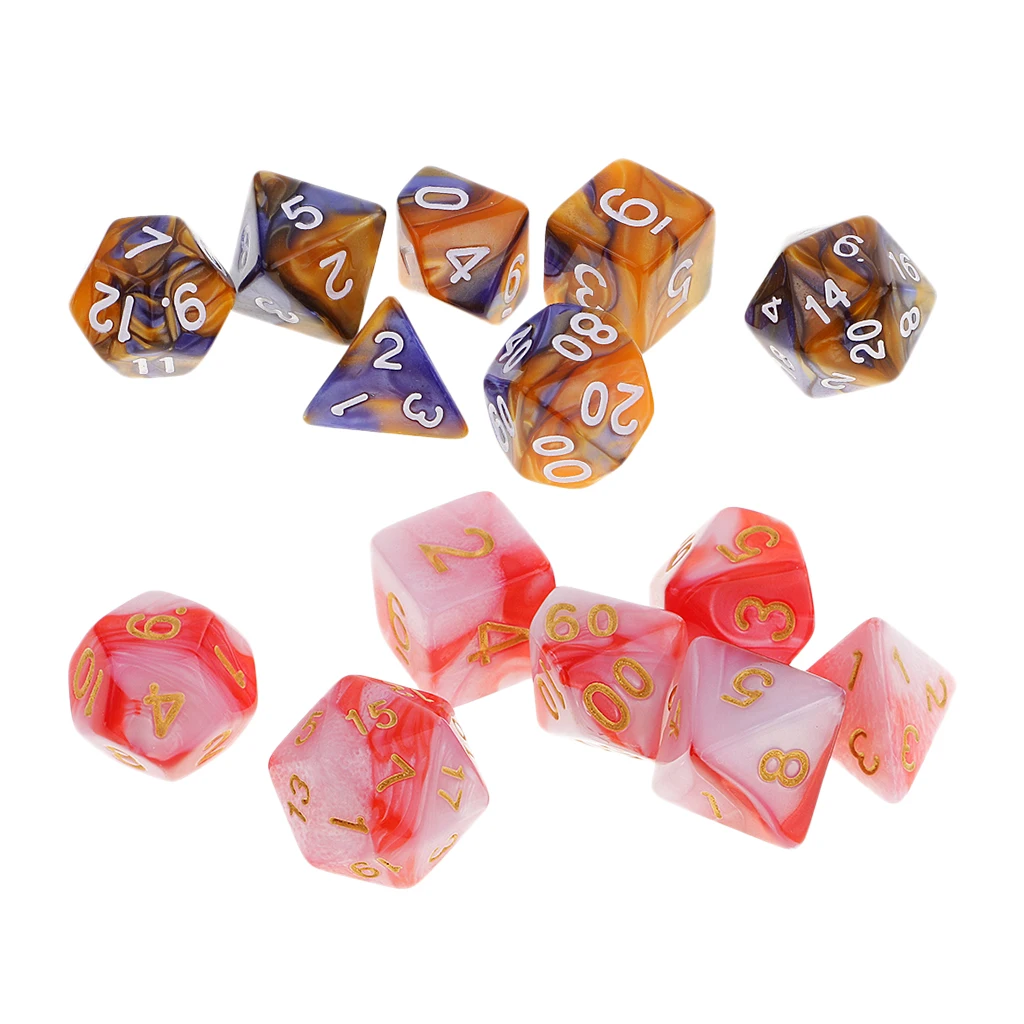 14X многогранные кубики D20 D12 D10 D8 D6 D4 для подземелий и драконов RPG MTG