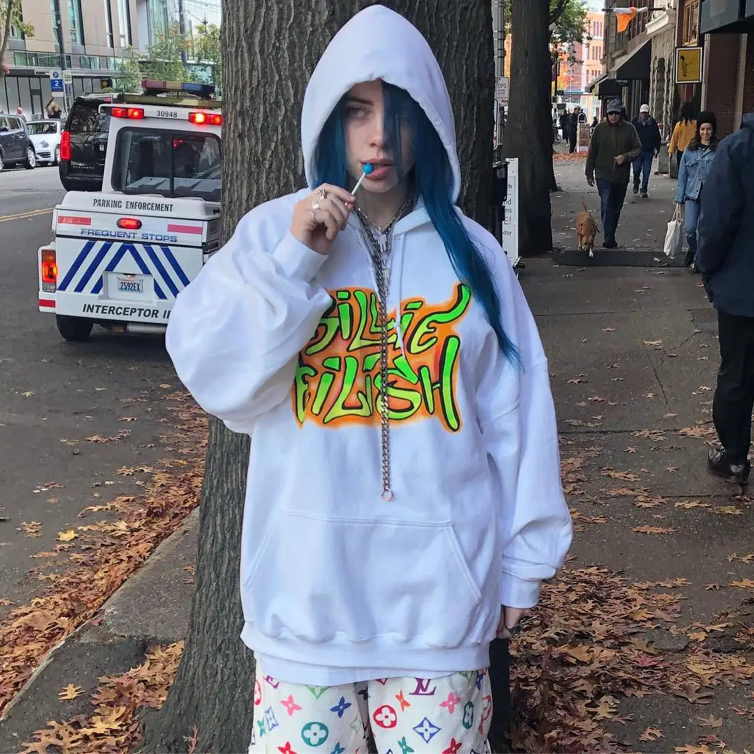 Billie Eilish Толстовка Зимние теплые уличная одежда в стиле хип-хоп летняя рубашка кофты одежда для пребывания на открытом воздухе для мужчин и женщин, Billy Idol