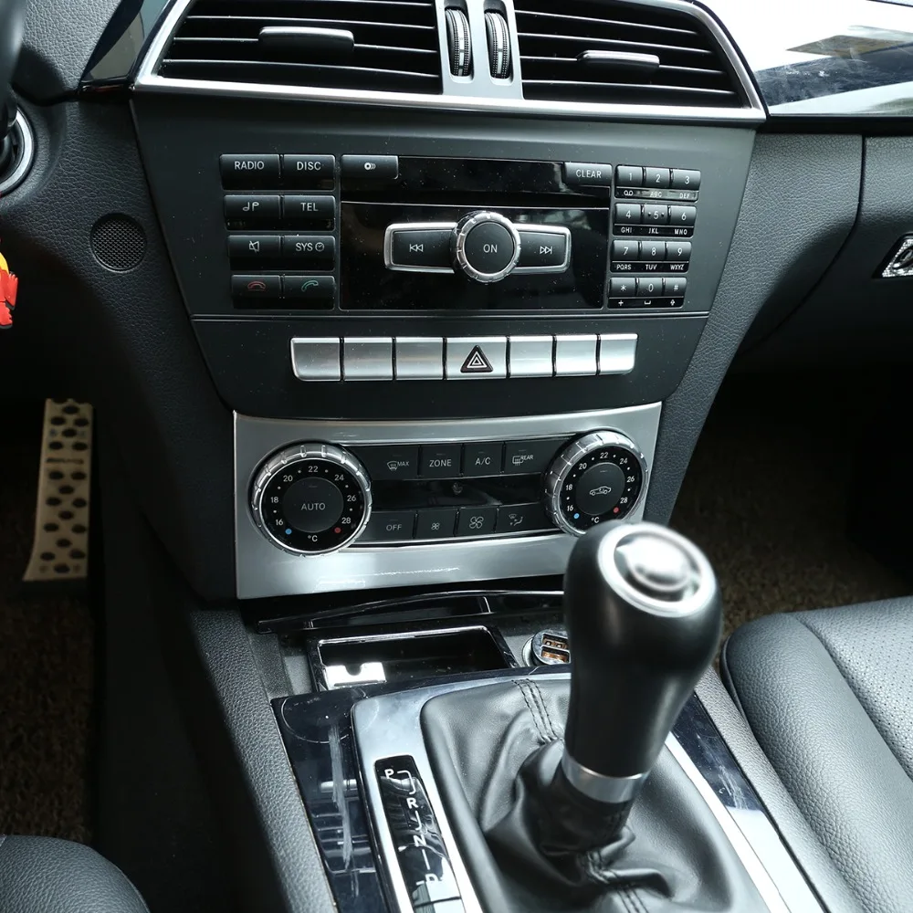 Для Mercedes benz C Class W204 2008- ABS Стиль Автомобильный Центр кондиционер украшение рамка отделка Аксессуары
