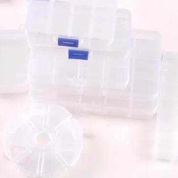 

Compartments Plastic Storage Box Transparent Organizer Box Jewelry Earring Bin Case Practical Tool Holder Case 8-15 Grids c2430