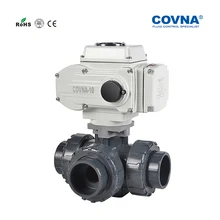 2 дюйма True Union ПВХ три способа моторизованный шаровой клапан ВКЛ ВЫКЛ Тип PN10 T порт L порт