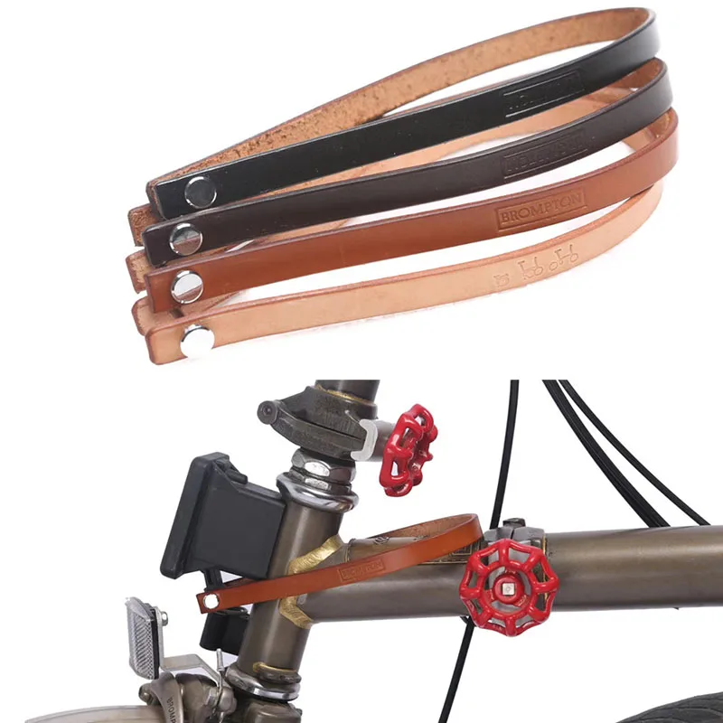 ROCKBROS Cintura in Pelle Sgancio Rapido per Borsa Brompton Pieghevole, Strumento Sgancio Rapido per Borsa Bici Brompton, Rame antico/Marrone