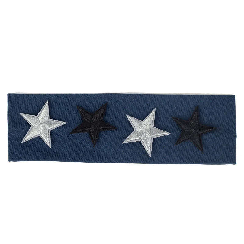 Navy-2 Geebro Baby Cut Hairband аксессуары для волос со звездами модная эластичная плоская резинка для девочек детская мягкая тюрбан из хлопка головной убор для малышей AT039 - Цвет: Navy-2