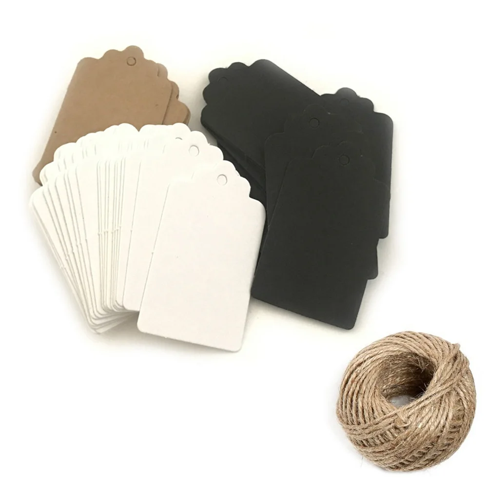 100Pcs Wedding Store Tag Gift Price Label Blank DIY Hang Kraft Paper