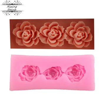 

3D rose silicone mold soft candy cake decorating tool biscuit Fillmore polymer clay resin cake baking mold