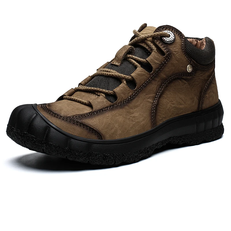 

Boots Men Winter Warm Snow Shoes Mens Leather Shoe Ankle Cowboy Waterproof shose Man Motorcycle Casual Boot 2019 Men's Footwear