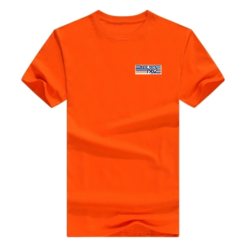 x-orange Новинка года, футболка мужские футболки из хлопка летняя футболка для мальчиков, скейт, Нью-Йорк, 1982 модная футболка с принтом топы с коротким рукавом - Цвет: x-orange