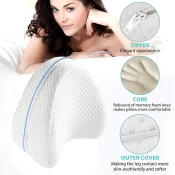 

MHORLX Leg Pillow Memory Cotton Leg Pillow Sleeping Orthopedic Sciatica Back Hip Joint Pain Relief Thigh Leg Pad Cushion Home