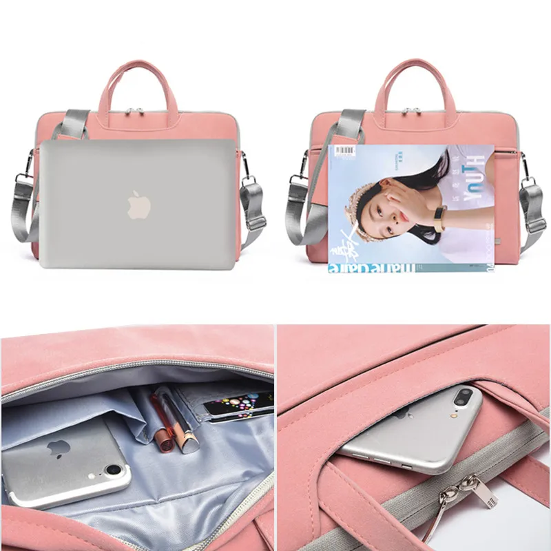Сумка для ноутбука из искусственной кожи, портфель для Macbook Air 13,3, 14, 15,6 дюймов, ноутбук для мужчин и женщин, Laotop, сумки через плечо, сумка для мыши