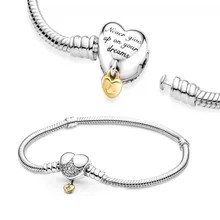 

New Joyeria Fina Para Mujer Bangle Fit Original Pandora De Plata De Ley 925 DIY Charm Bransoletki Damskie Jewelry Women Bracelet