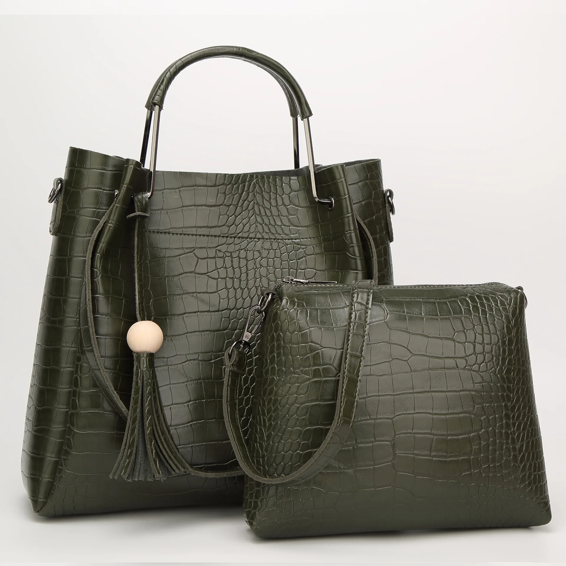 

2019 New Style WOMEN'S Bag Crocodile Pattern Different Size Bags Large Bag Casual Versatile Hand Crossbody Bag Fashion