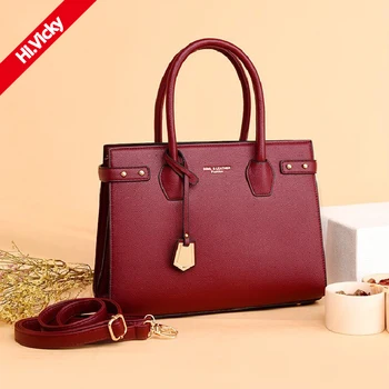 

Famous Designer Brand 2020 Autumn Women's Luxury Handbag High Quality Material Ladies Red Brown Shoulder Bag Women's Bag Female