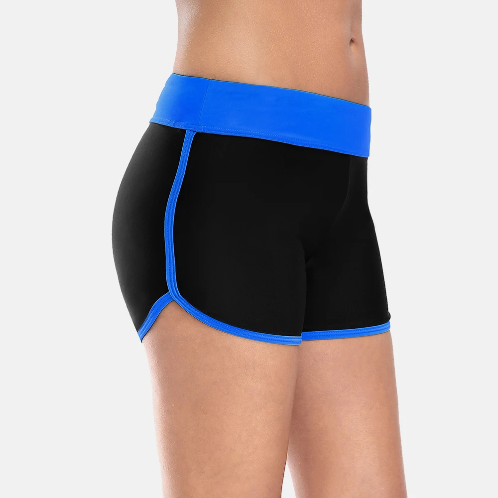 Attraco Swim Trunks Women Bikini Bottom Low Waist Ban Colorblock Swimwear Briefs Swimwear Split Swimming Trunks