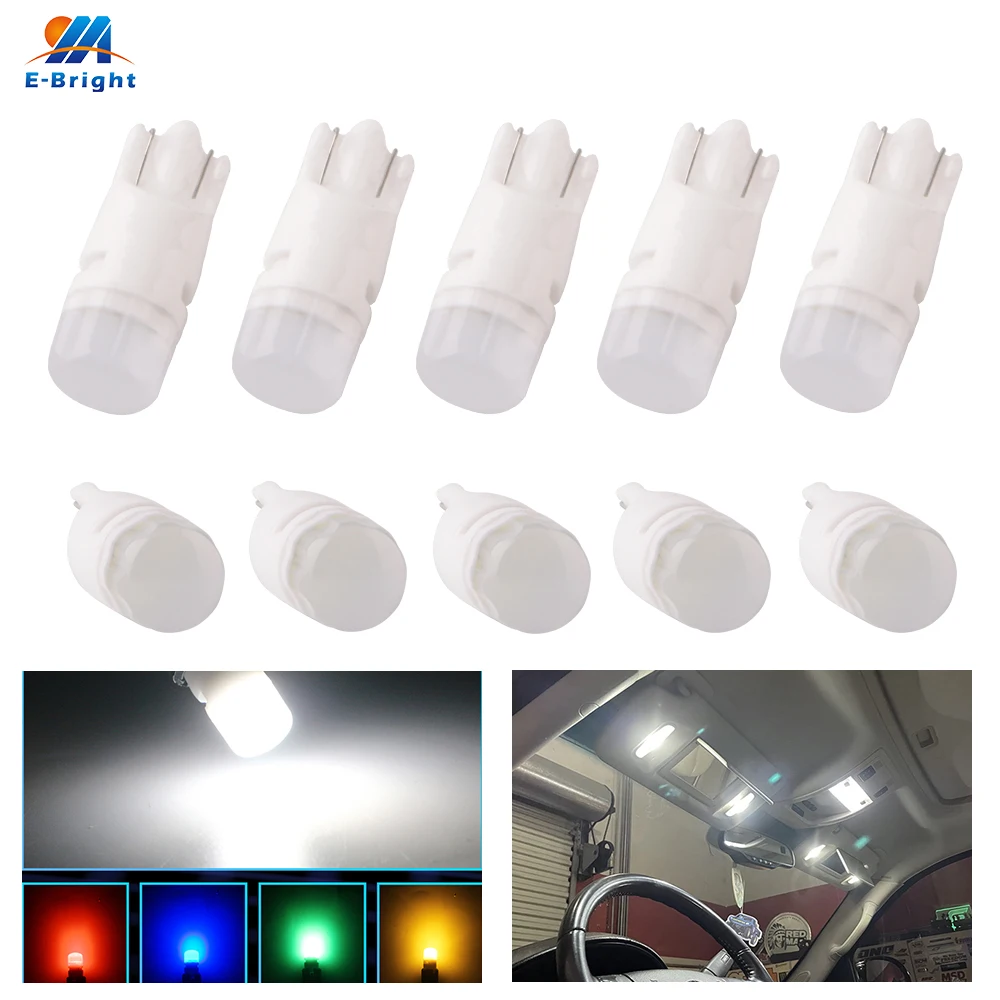 10pcs W5W 194 T10 3030 2 SMD Ceramic DC12V LED Fog Lens Interior Width Reading Clearance Turn Parking Light 6000K White Pink Red |