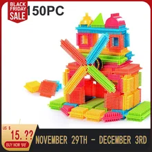 Детские игрушки, обучающие, 150 шт., 3D Строительные блоки в форме щетины, плитка, строительные игровые доски, игрушки, идеальный подарок Y704