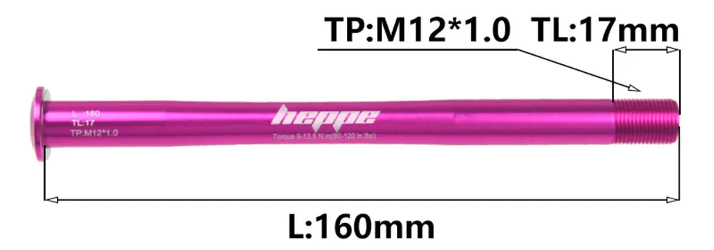 Description Picture 4 of itemHEPPE MTB Road Bike Thru Axle Rear Hub Shaft Skewers 12x142/148 Hub Shaft Quick Release 160/167/173mm M12xP1.0 Multicolour