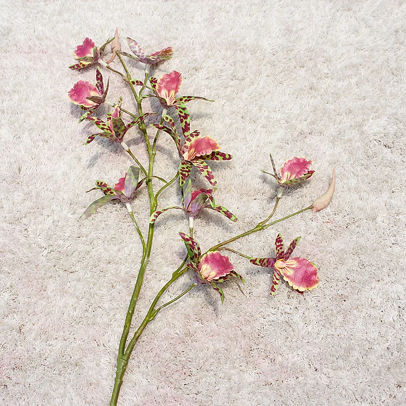 1Pcs Fake Orchids Long Branch Artificial Flowers Butterfly Orchid For Christmas Home Wedding Decorations Simulation Plant JH143 (5)