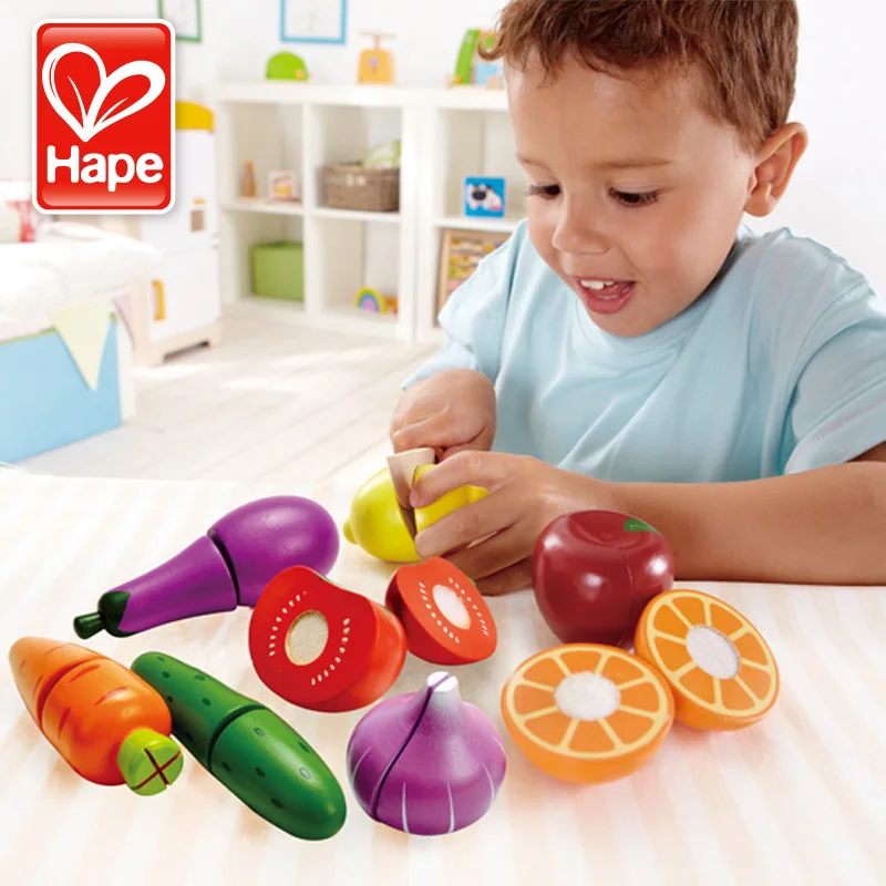 Hape, детские деревянные ролевые игры, наборы для моделирования, свежие фрукты, яблоко, груша, банан, набор, игровой миксер, кухонная ролевая игрушка