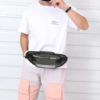 

Popular Belt Bag Sling Chest Pouch Multi-function Men Fanny Pack Nylon Chest Purse Male Street Travel Waist Pouch