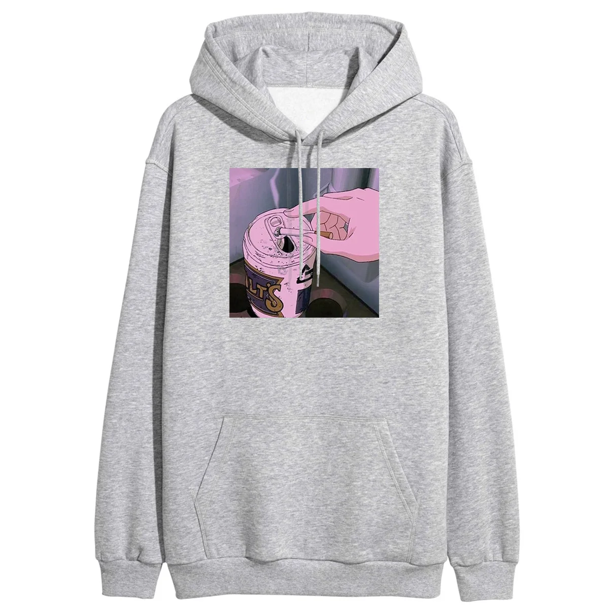 Sad аниме Vaporwave толстовка женская зимняя толстовка с капюшоном Эстетическая Япония отаку Толстовка в стиле "кэжуал" флисовый пуловер - Цвет: gray6