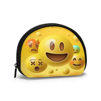 

Women WalletsZipper Small Wallet Short Credit Card Coin Purse FemaleYellow Smiley