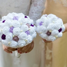 TOPQUEEN F5 букет аксессуары белый и бордовый букет жемчужный букет жениха бутоньерка букет стежка цветок для невесты