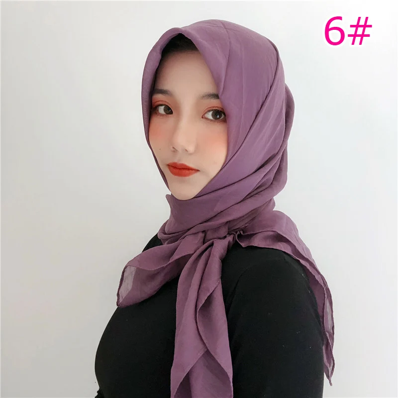 Мусульманский женский хиджаб шарф Балийский однотонный цветной головной платок мягкий хлопковый хиджаб femme musulman шали и обертывания