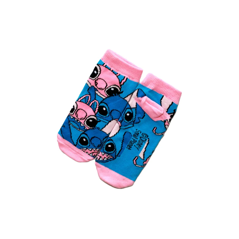 Stitch blue Хлопковые носки для мальчиков и девочек 2-6 лет с изображением Микки и маргаритки носки-тапочки детские носки с рисунками осенние носки-Тапочки - Цвет: Stitch blue