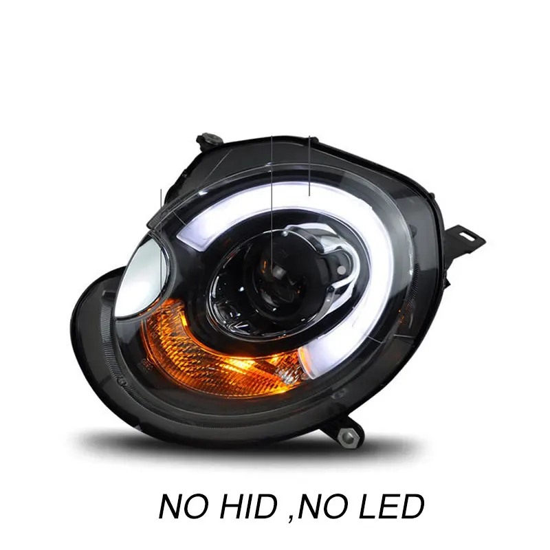 Автомобильный Стайлинг чехол для BMW mini R56 головной светильник s 2007-2013 mini R56 светодиодные фары головного света бар DRL Q5 bi xenon объектив h7 xenon - Цвет: NO HID NO LED
