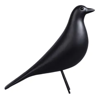 

Resin Craft Bird Figurine Statue Office Ornaments Sculpture Home Decoration Accessories Bird Sculpture(black)