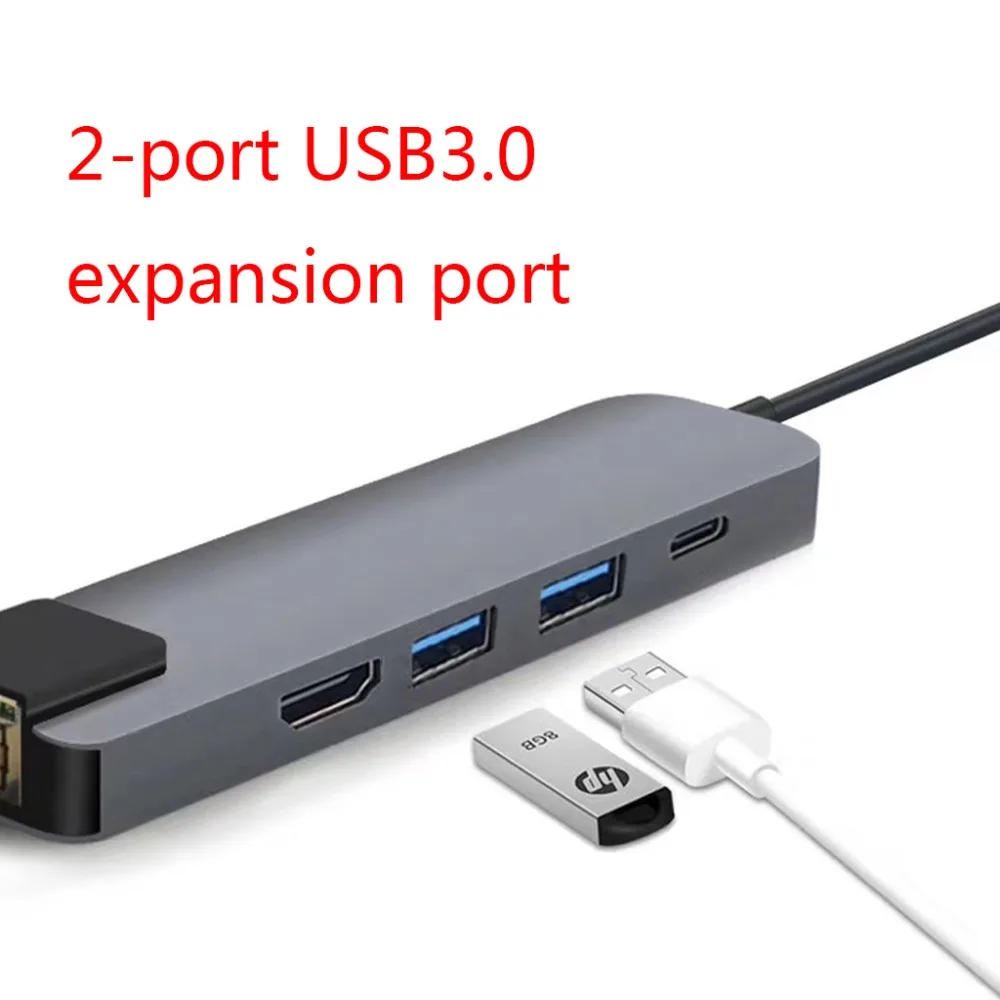 5 в 1 usb type C концентратор HDMI 4K USB C концентратор к Gigabit Ethernet Rj45 Lan адаптер для MacBook Pro USB-C зарядное устройство конвертер