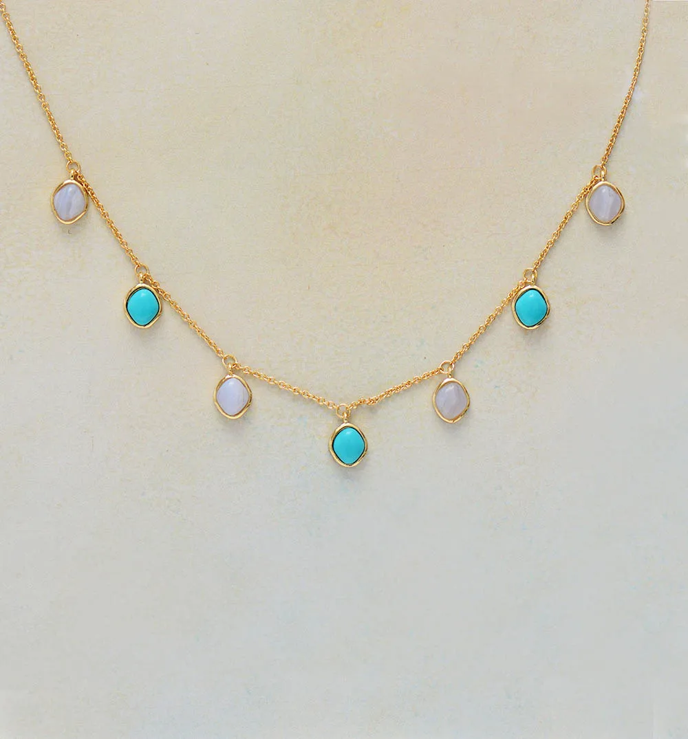 High End Natural Stones Charm Necklaces Women Exquisite Chain Choker