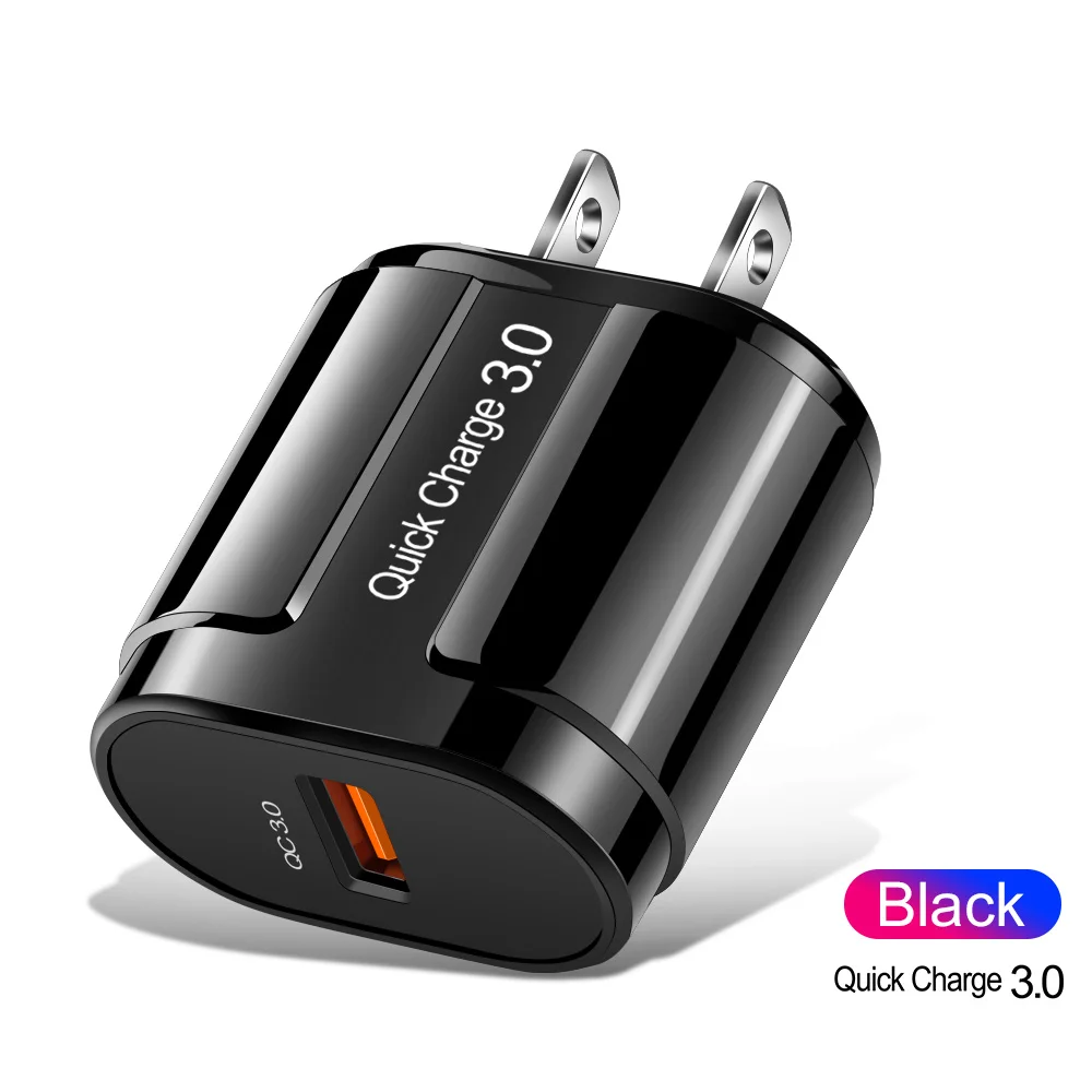Crauch Quick Charge 3,0 QC3.0 быстрое USB зарядное устройство для iPhone 7 8 Xiaomi samsung S10 huawei EU US настенный адаптер для путешествий зарядное устройство для телефона - Тип штекера: Big US Plug Black