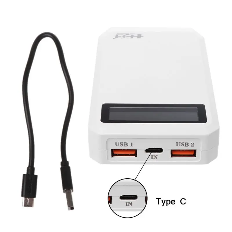 Без Батарея) Dual USB QC 3,0+ Тип C PD Выход 3x18650 батареи DIY Мощность банка коробка держатель чехол быстро Зарядное устройство для мобильного телефона - Цвет: 4NB101486