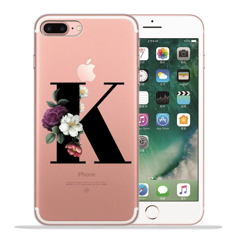Чехол для телефона с буквенным принтом и цветочным рисунком, чехол для iPhone X, чехол 11 11 Pro Max 5, 5S, 6, 6 S, 7, 8 Plus, X, XS, Max, XR, чехол для iPhone 8, чехол