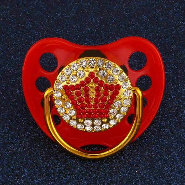Red 6-18 M New Style Bling Bling Crown Pacifier For 0-18 M Baby Luxury Dummy For Girls And Boys Gift - Цвет: Red 6-18 M