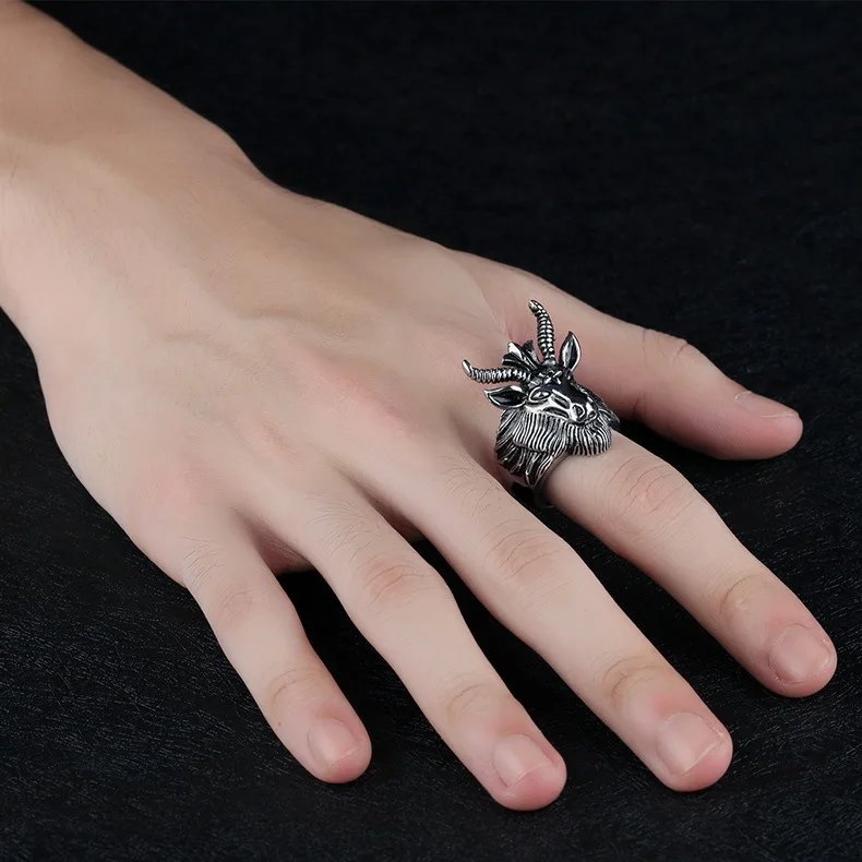 Винтажное кольцо в стиле панк, готика Мужская мода кольцо Хэллоуин ювелирные изделия