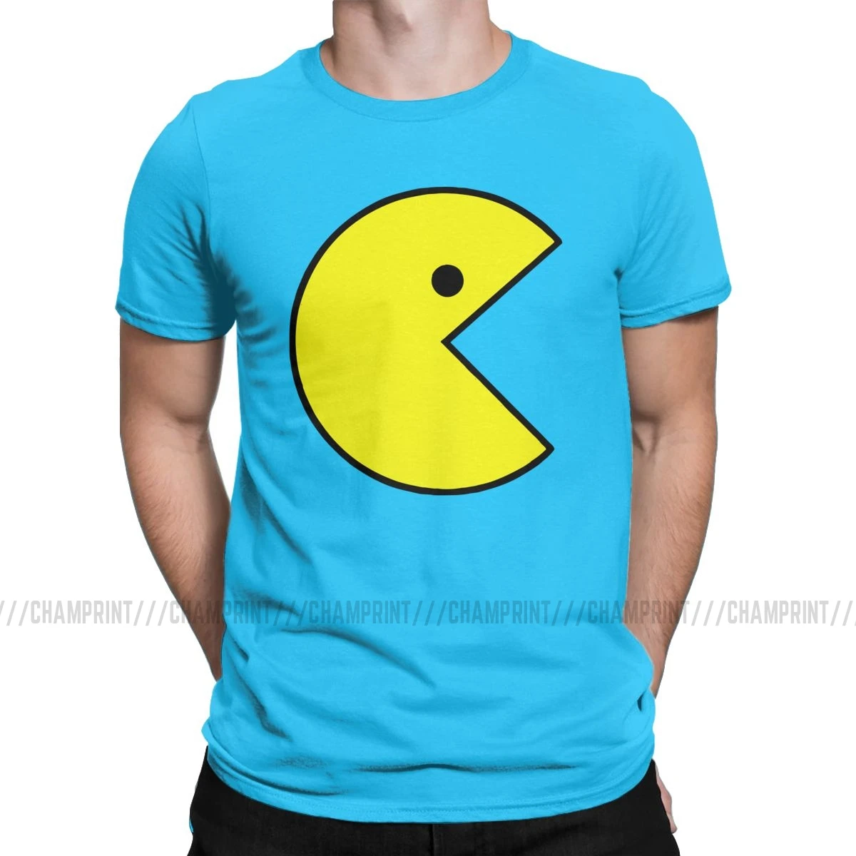Винтажные футболки Pac-man, мужские хлопковые футболки с круглым вырезом, Pacman Pakkuman, ретро 80 s, аркадные игры, футболки с коротким рукавом, одежда для взрослых - Цвет: Королевский синий