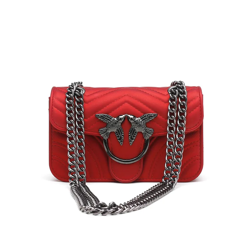 

2019 New Style Fashion Simple Cool Versatile Korean-style Rhombus Chain Swallows Square Sling Bag Shoulder Cross-body WOMEN'S Ba