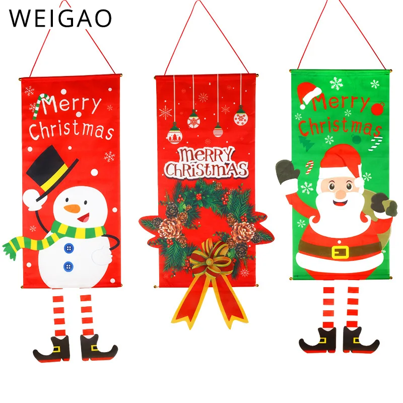 WEIGAO Merry Christmas декоративные дверные подвесные рождественские украшения для дома подвесные рождественские украшения Navidad Kerst